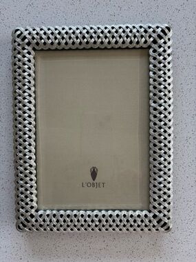 L'OBJET Silver Braided Photo Frame